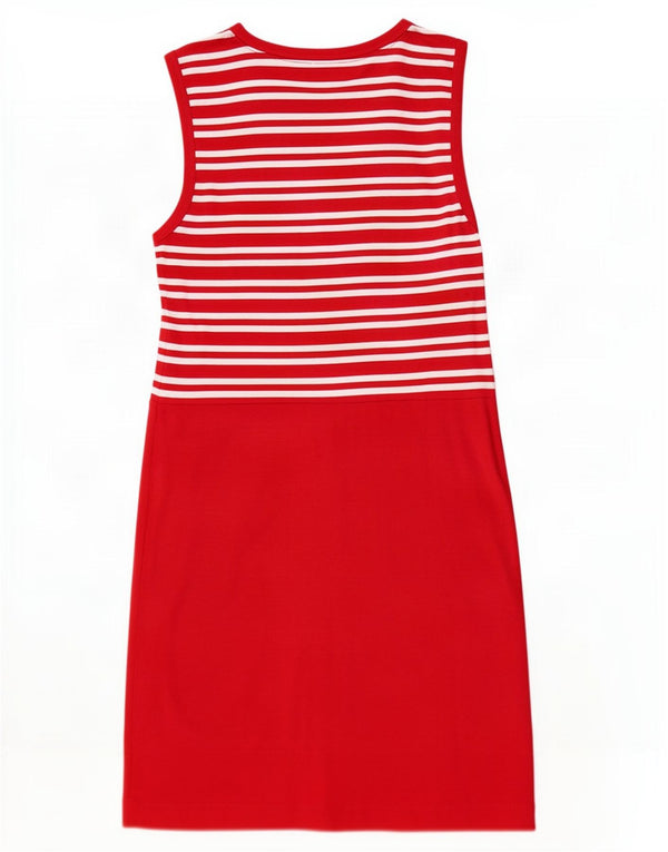 Kangaroos Vestido tipo camiseta sin mangas para mujer UK 40 Algodón a rayas rojas medianas