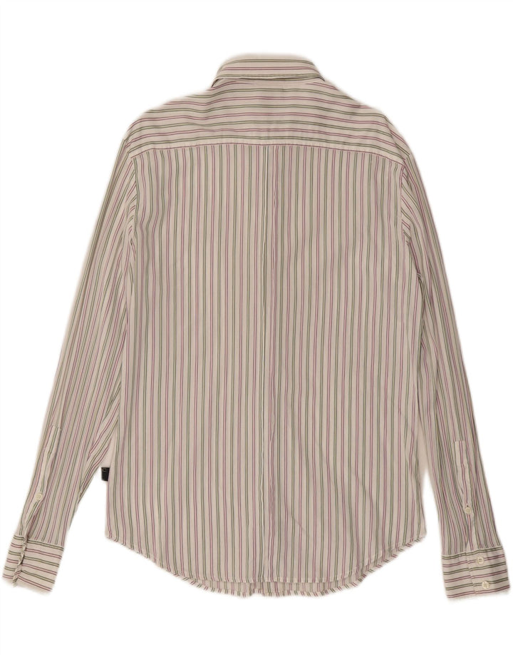 JUST CAVALLI Mens Shirt XL White Pinstripe Cotton Vintage Just Cavalli and Second-Hand Just Cavalli from Messina Hembry 