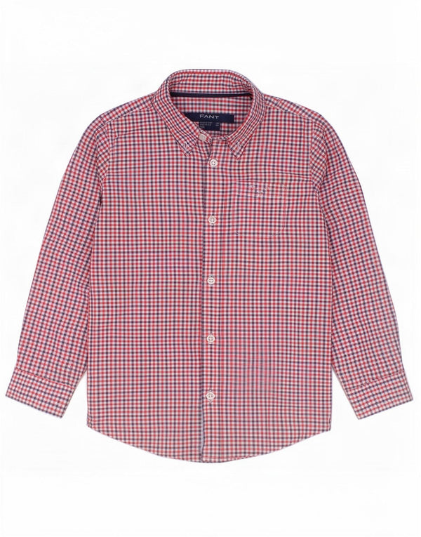 Gant Camisa para bebé niño 3-6 meses Algodón a cuadros rojo