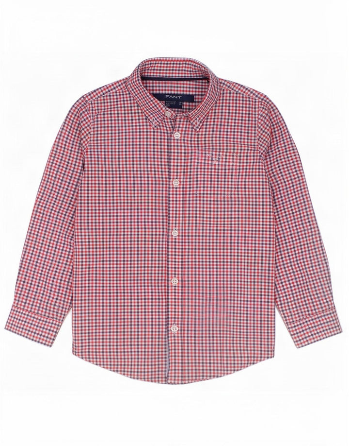 Gant Camisa para bebé niño 3-6 meses Algodón a cuadros rojo