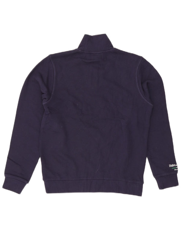 Kappa Hombre Graphic Zip Neck Sudadera Jumper Medium Azul Marino Algodón