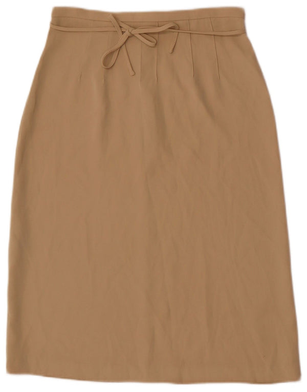 Stefanel Falda midi para mujer IT 40 Small W26 Poliéster beige