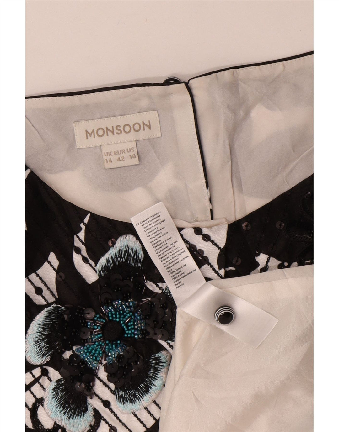 Monsoon Vestido tubo sin mangas para mujer UK 44 Mediano Multicolor Floral