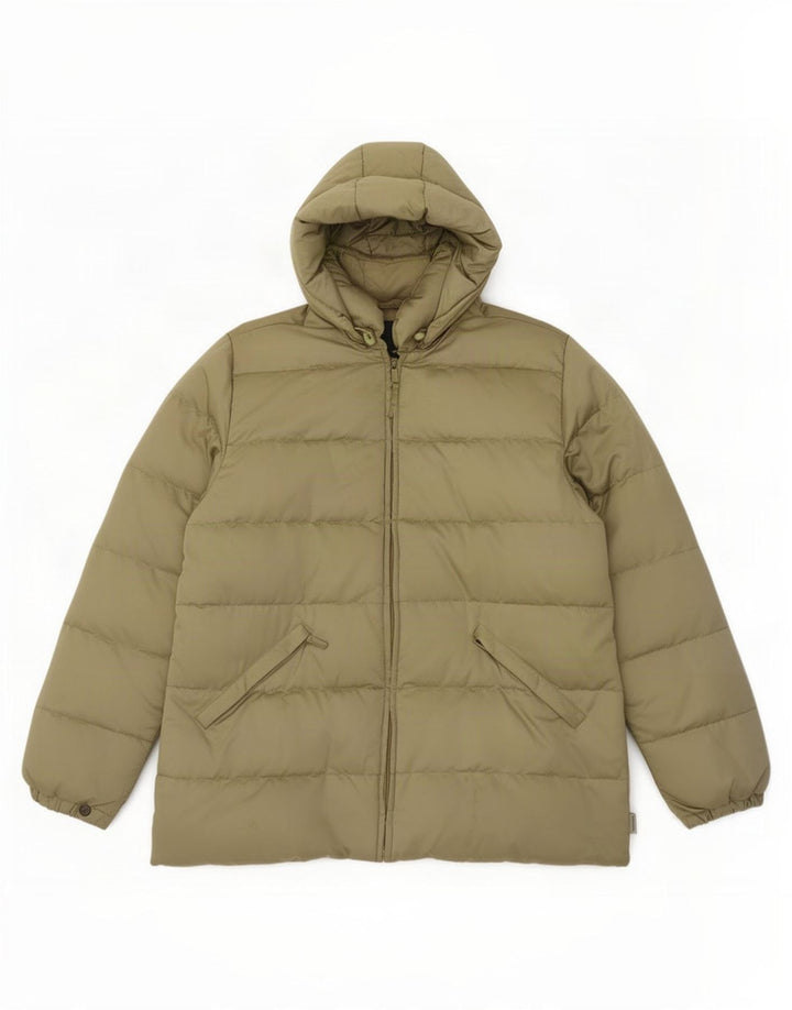 Moncler Chaqueta Acolchada Con Capucha Para Mujer Talla 3 Poliéster Caqui Mediano