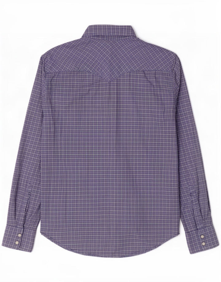 Levi's Camisa ajustada de algodón a cuadros azules grandes para hombre