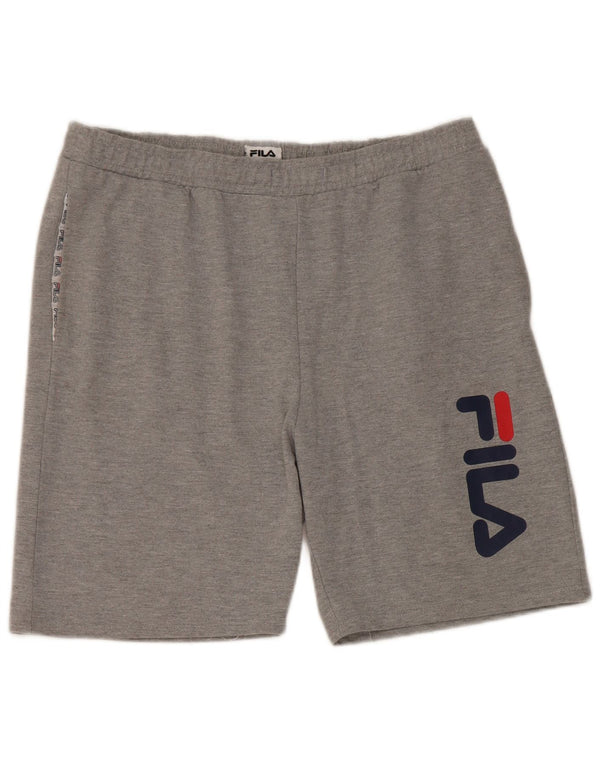 Fila Mens Graphic Sport Shorts Grande Gris Algodón