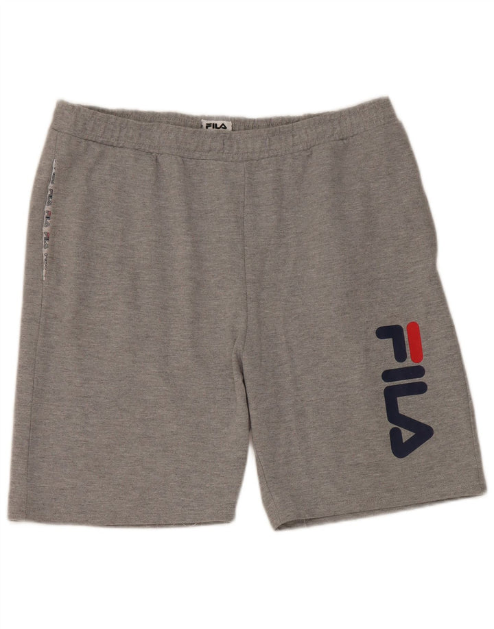 Fila Mens Graphic Sport Shorts Grande Gris Algodón