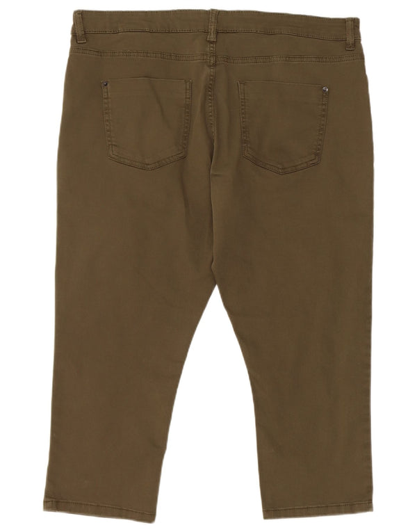 Marks & Spencer Vaqueros recortados súper ajustados para mujer UK 18 XL W36 L21 Caqui