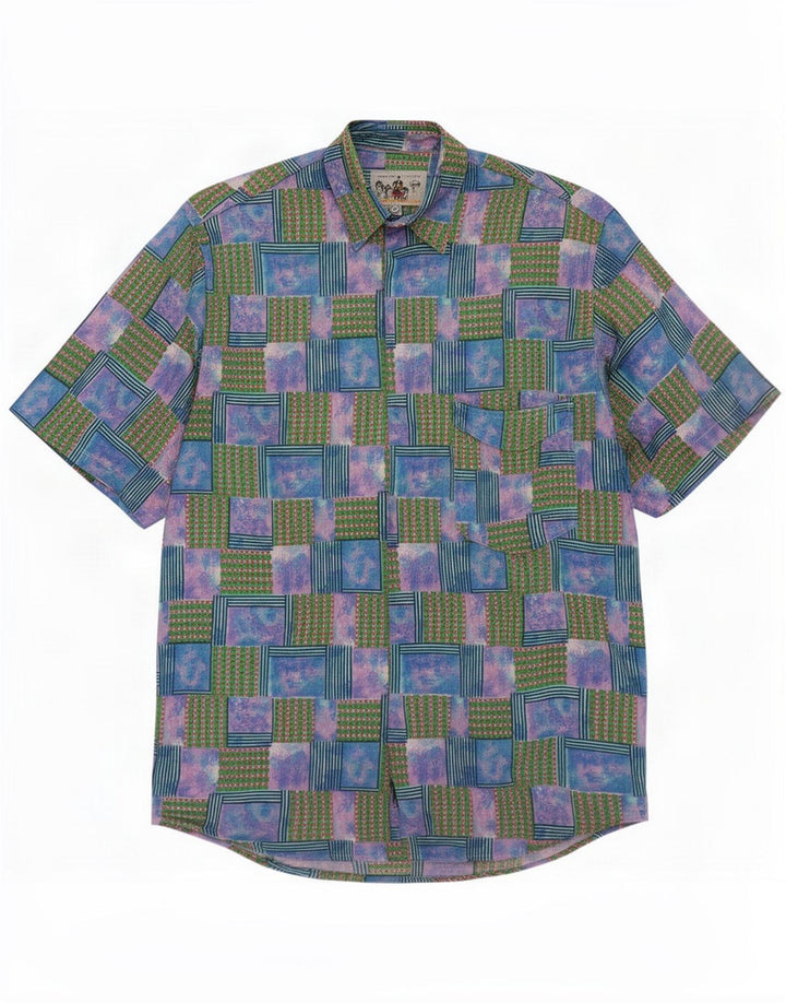 Azzurra Camisa de manga corta para hombre Mediana Patchwork multicolor