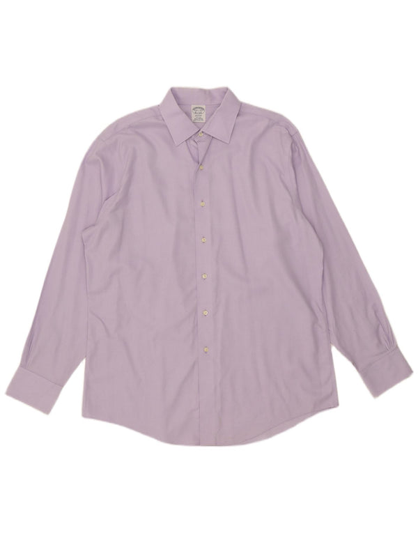 Brooks Brothers Camisa Regent para hombre talla 16 1/2 grande algodón morado