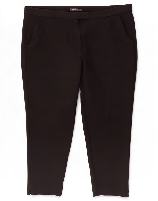Marks & Spencer Pantalones Capri Cónicos para Mujer UK 18 XL W40 L22 Negro