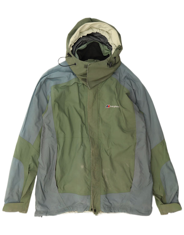 Berghaus Chaqueta impermeable con capucha para hombre UK 40 Large Nylon color verde