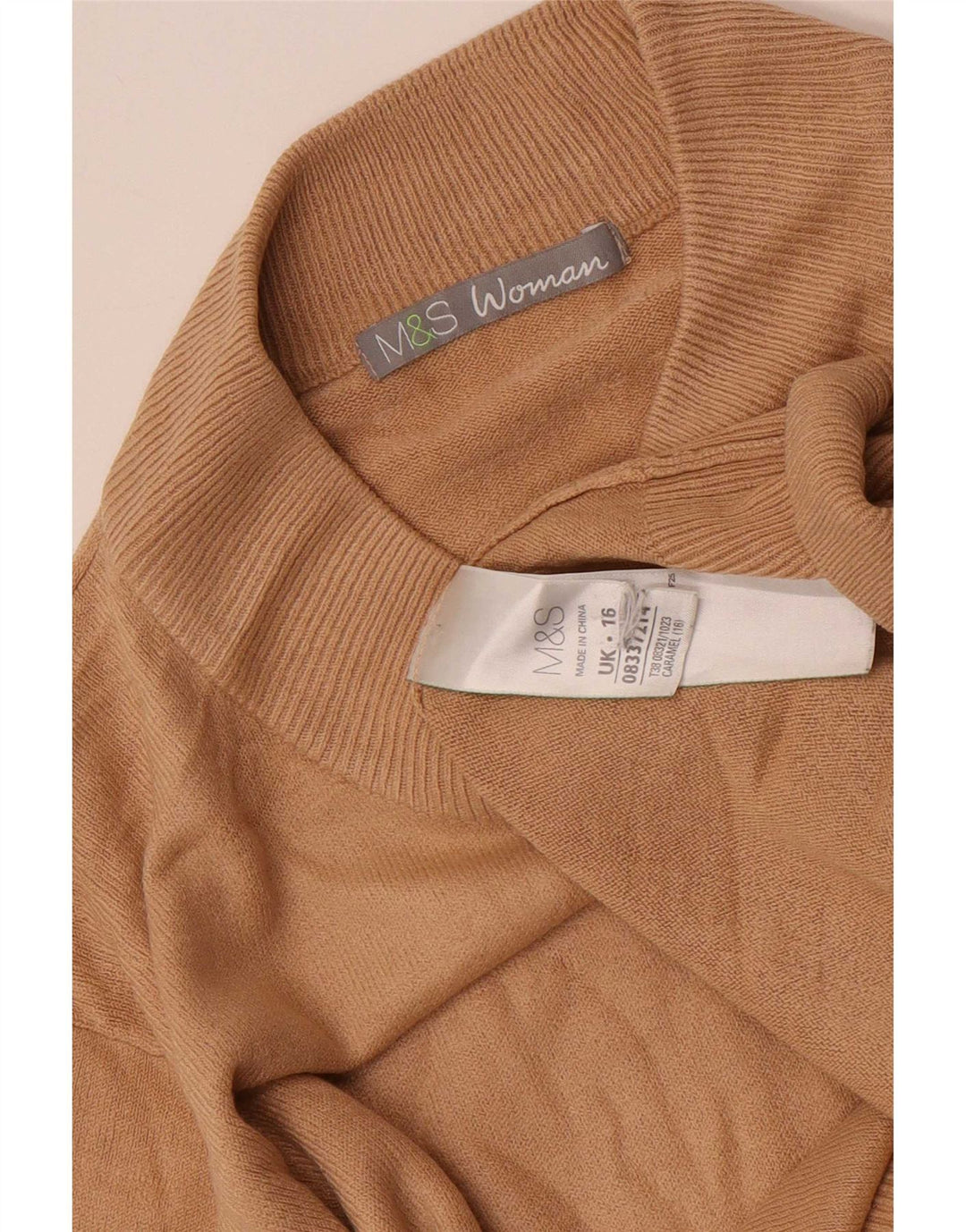 Marks & Spencer Suéter con Cuello Alto para Mujer UK 46 Grande Marrón