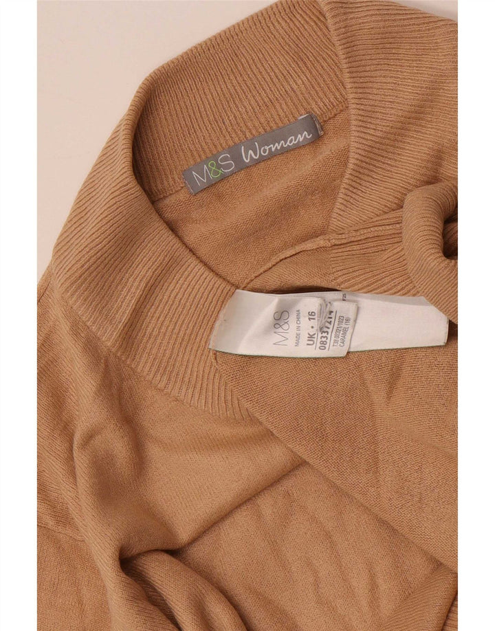 Marks & Spencer Suéter con Cuello Alto para Mujer UK 46 Grande Marrón