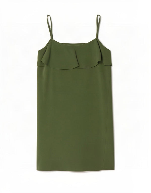 Zara Mujer Vestido Slip Reino Unido 10 Pequeño Verde