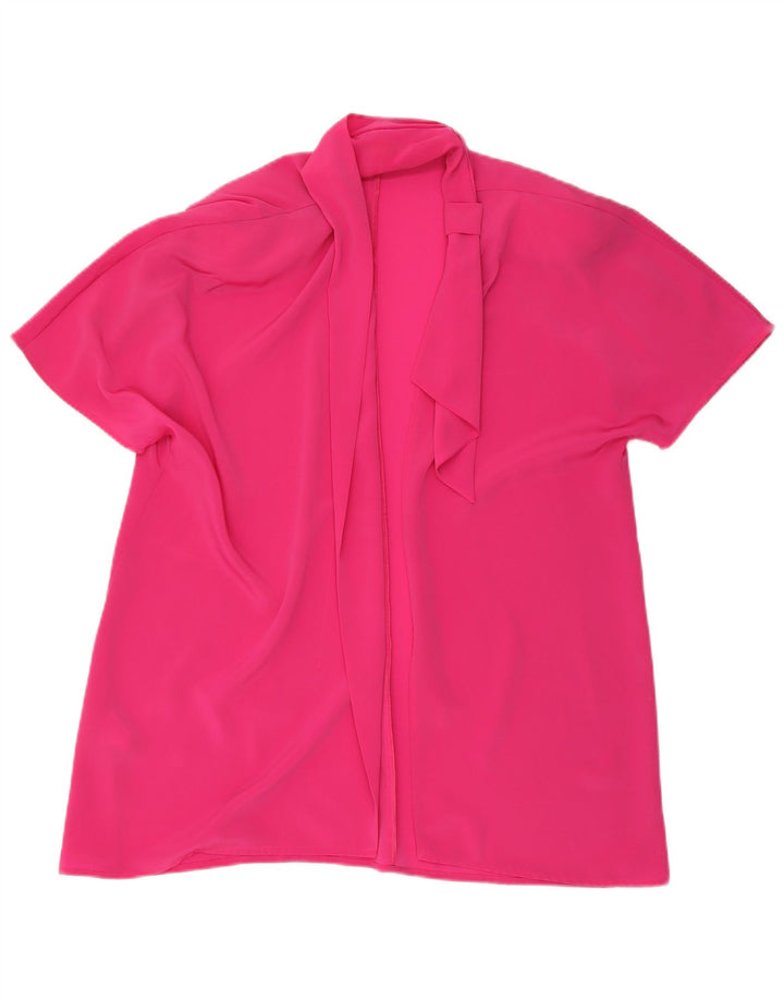 Vintage mujer longline manga corta Blazer chaqueta IT 43 rosa medio