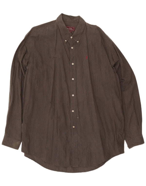 Camisa Marlboro Classics para hombre 3XL Algodón gris a rayas