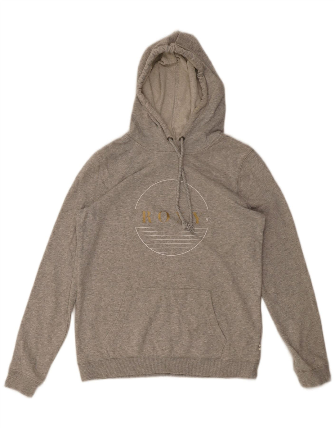 Roxy Sudadera con capucha gráfica para mujer UK 10 Small Grey Cotton