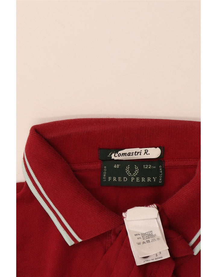 Polo Fred Perry Hombre IT 48 Algodón Burdeos Medio