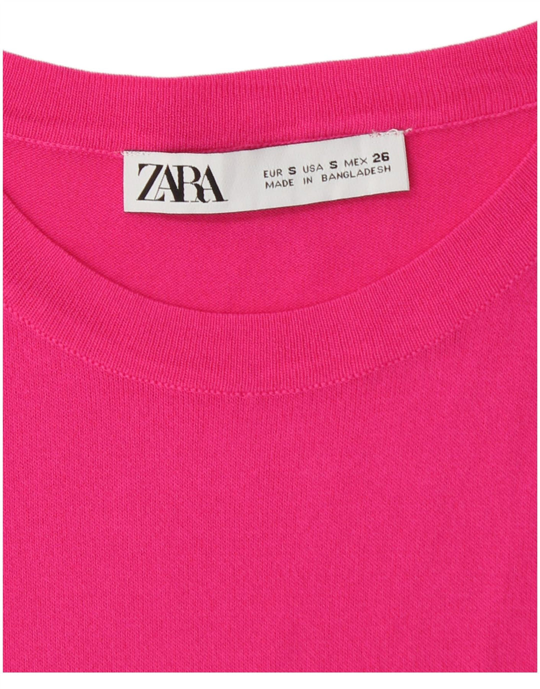 Zara Mujer Camiseta Top UK 8 Small Rosa