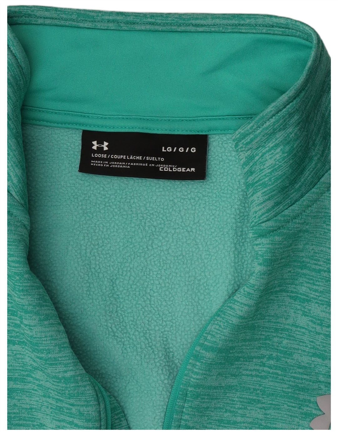 Under Armour Sudadera con cremallera y cuello tipo jersey para hombre, talla grande, color turquesa