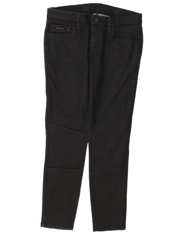 Calvin Klein Pantalones casuales ajustados encerados para mujer W31 L27 Algodón negro
