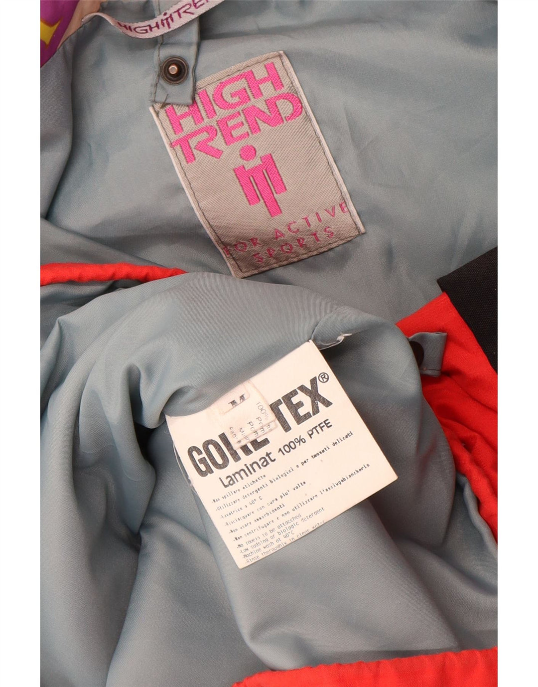 Vintage hombres Gore-Tex chaqueta de esquí Reino Unido 38 medio rojo colorblock poliamida