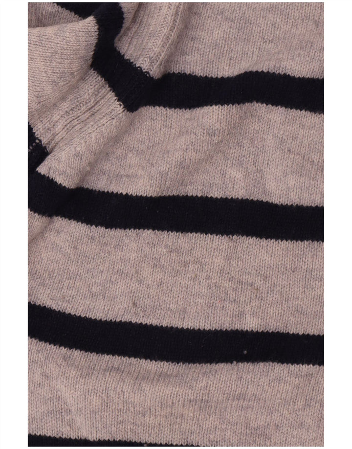 Marks & Spencer Suéter de Cuello Redondo para Mujer UK 46 Grande Gris Rayas