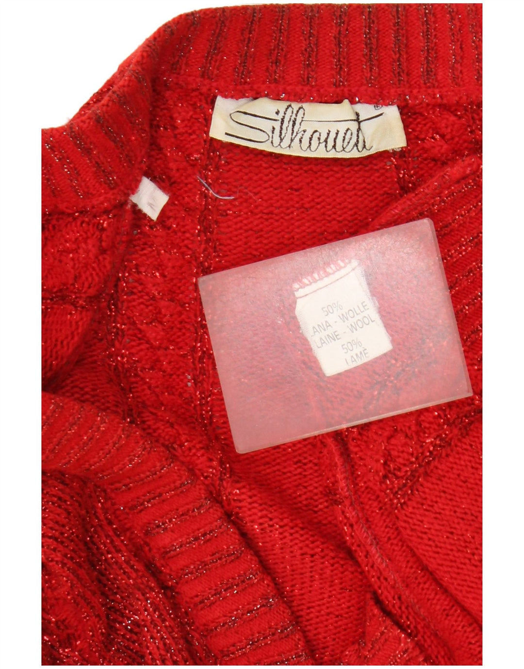 Silhouette - Cárdigan holgado para mujer, talla 40, lana roja mediana