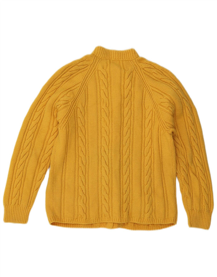 Vintage mujer Cardigan suéter Reino Unido 14 amarillo medio