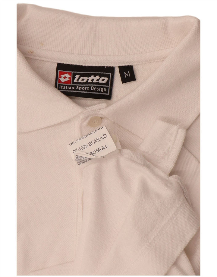 LOTTO Polo De Manga Larga Para Hombre Algodón Blanco Mediano