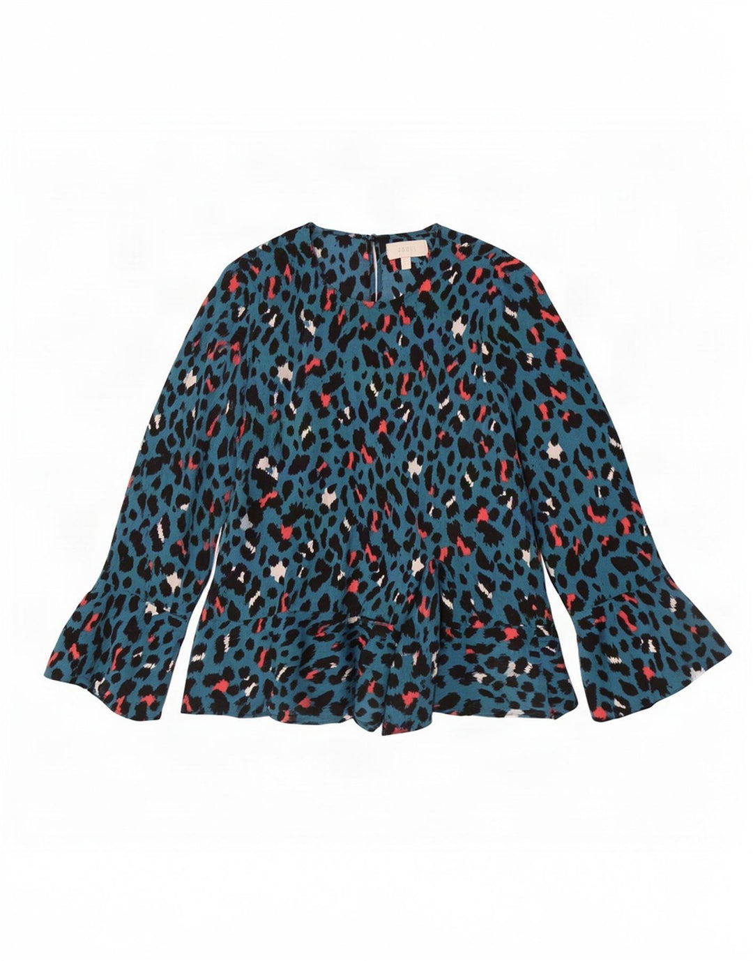 Blusa de manga larga para mujer Coast UK 44 Poliéster moteado azul grande