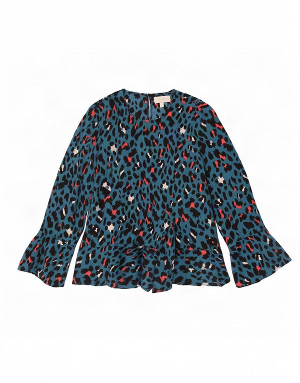 Blusa de manga larga para mujer Coast UK 44 Poliéster moteado azul grande