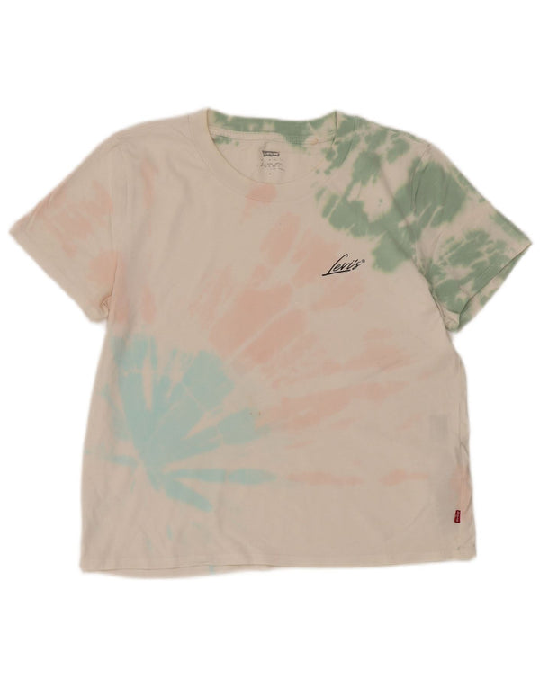 Levi's Camiseta para mujer Top UK 40 Medium White Tie Dye Cotton