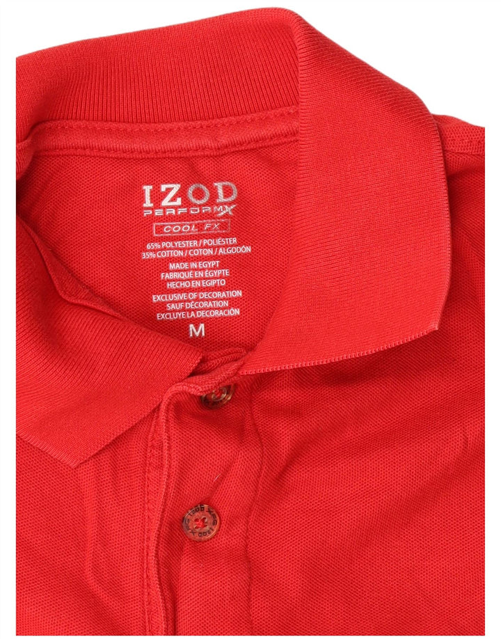 Izod Hombre Polo Manga Larga Poliéster Rojo Medio