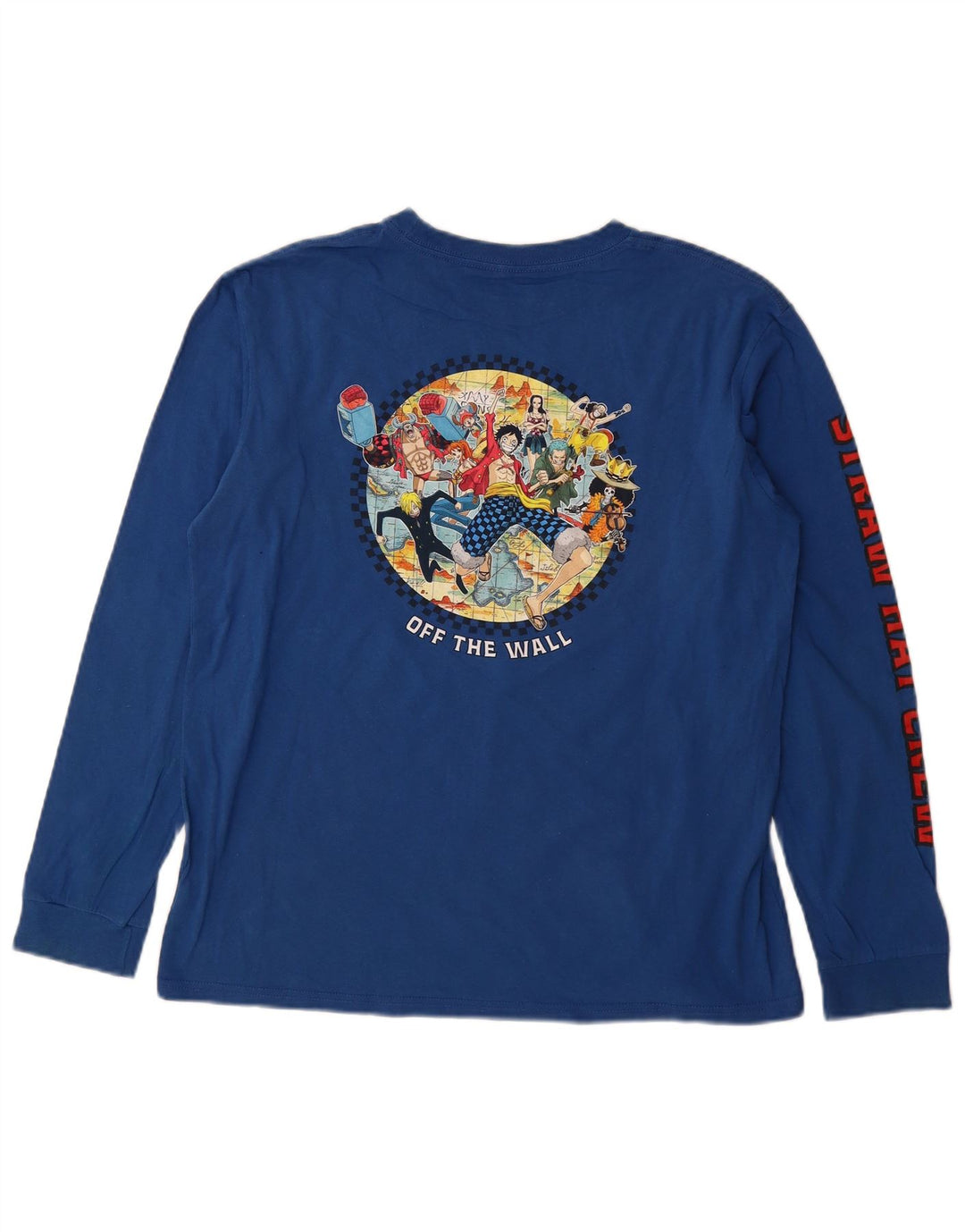 VANS Niños Sombrero de Paja Crew Graphic Top Manga Larga 14-15 Años XL Azul