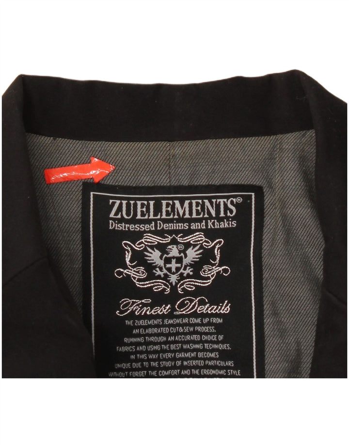 Zu Elements Chaqueta tipo blazer de 3 botones para mujer IT 46 Grande Algodón negro