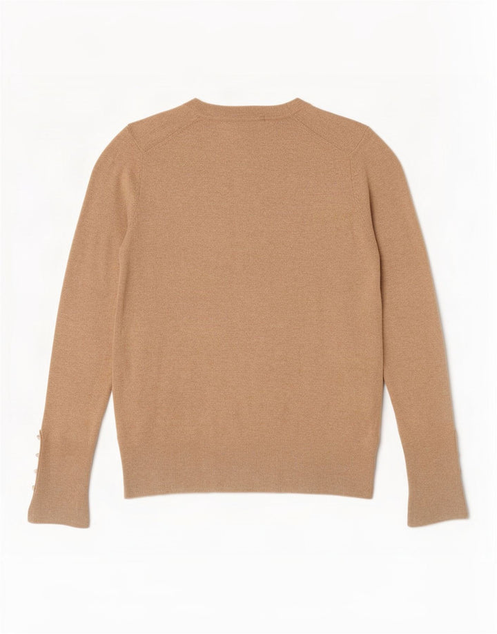 Zara - Jersey de cuello redondo para mujer, talla 40, color beige medio