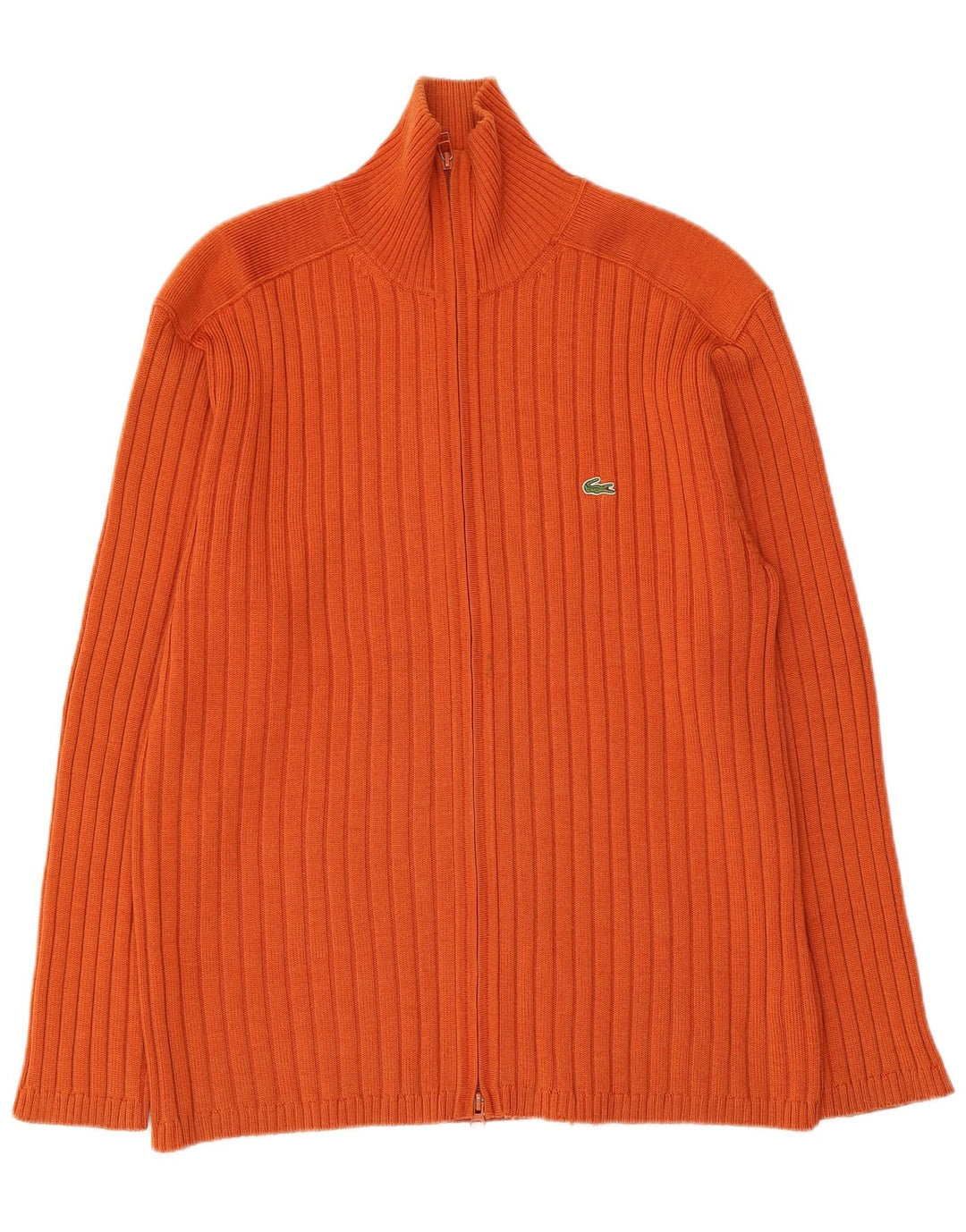 LACOSTE Suéter tipo cárdigan para hombre Talla 7 2XL Lana naranja