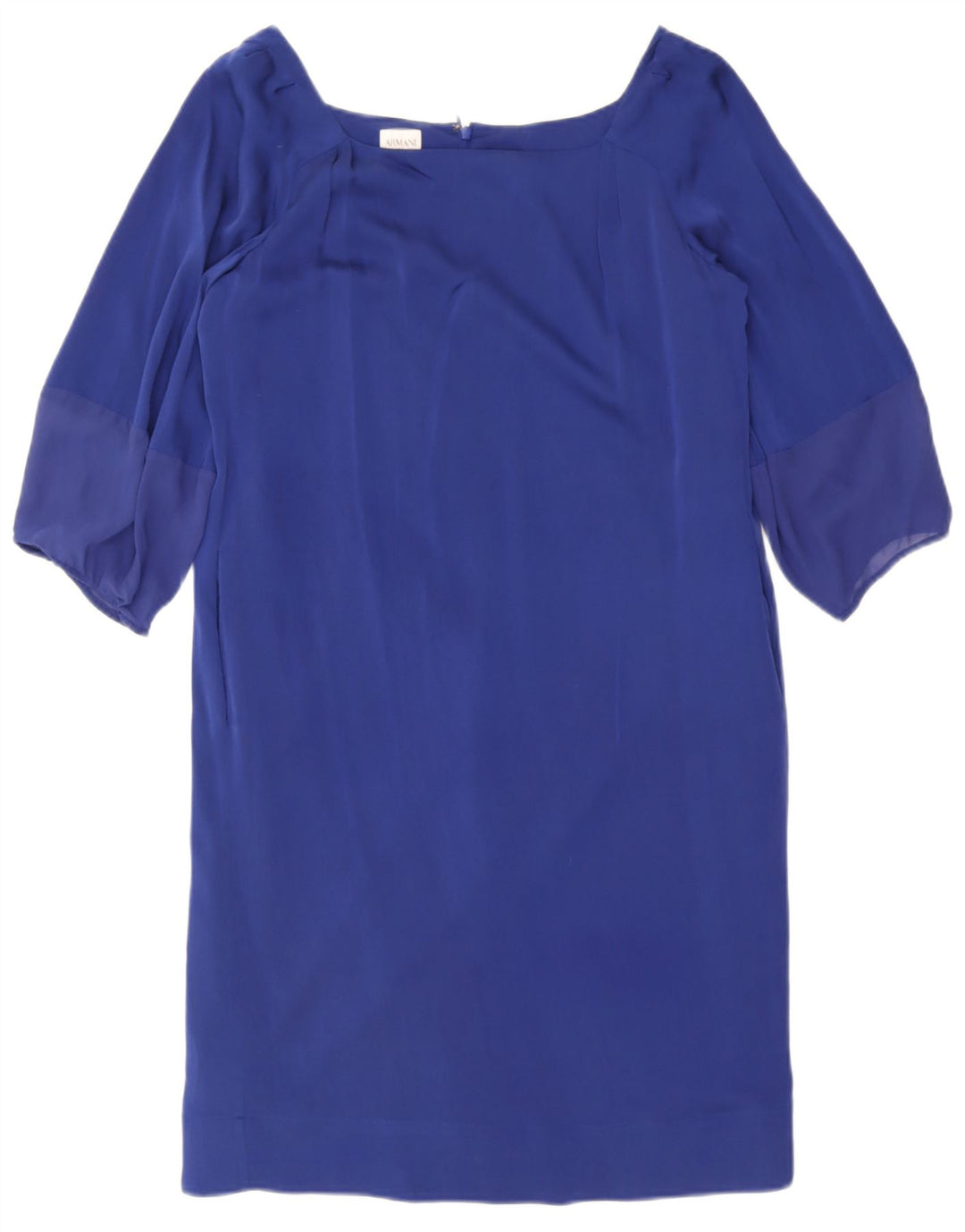 Armani Collezioni Vestido recto de manga 3/4 para mujer IT 44 Azul medio