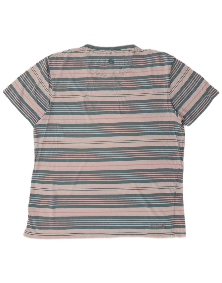Camiseta para hombre Fat Face Top de algodón a rayas azul medio