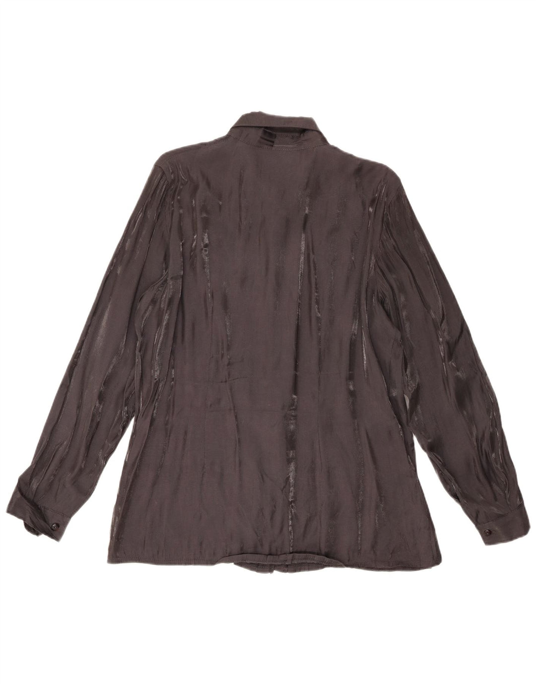 Vintage mujer camisa blusa Reino Unido 18 XL viscosa negra