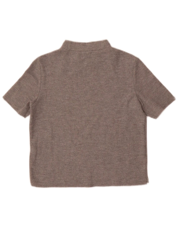 Zara Mujer Trafaluc Crop Camiseta Top UK 10 Small Gris Poliéster