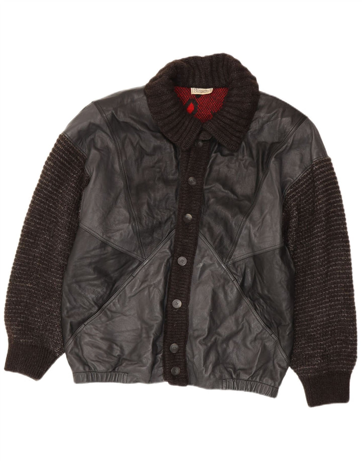 Bizzarro Chaqueta de cuero para hombre Reino Unido 40 Grande Negro