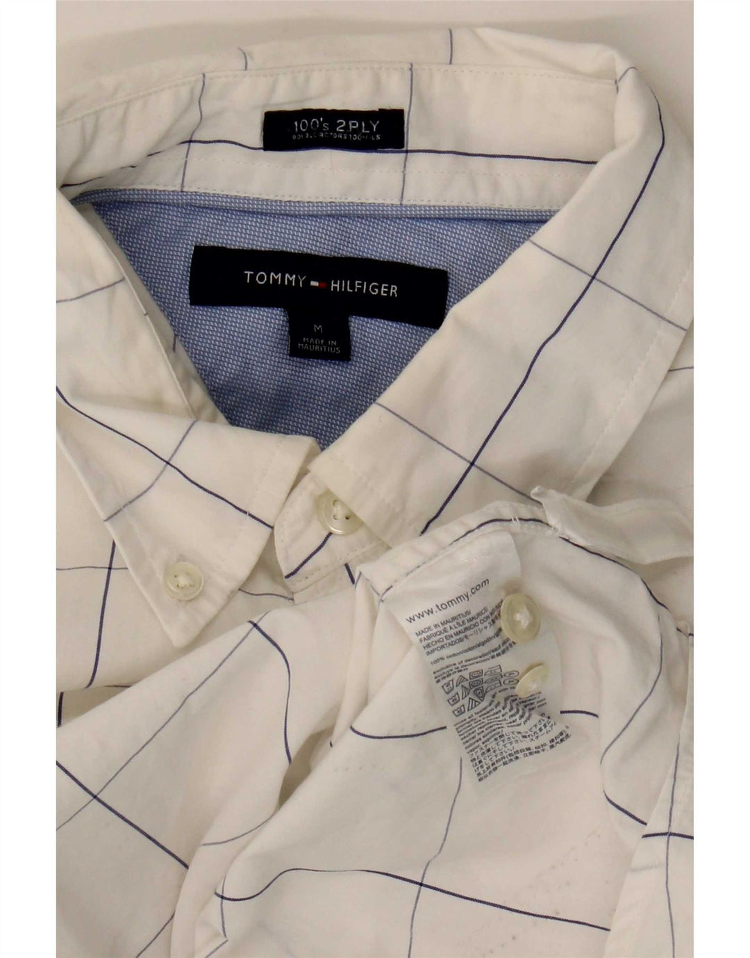 Camisa Tommy Hilfiger Hombre Medium White Check Cotton