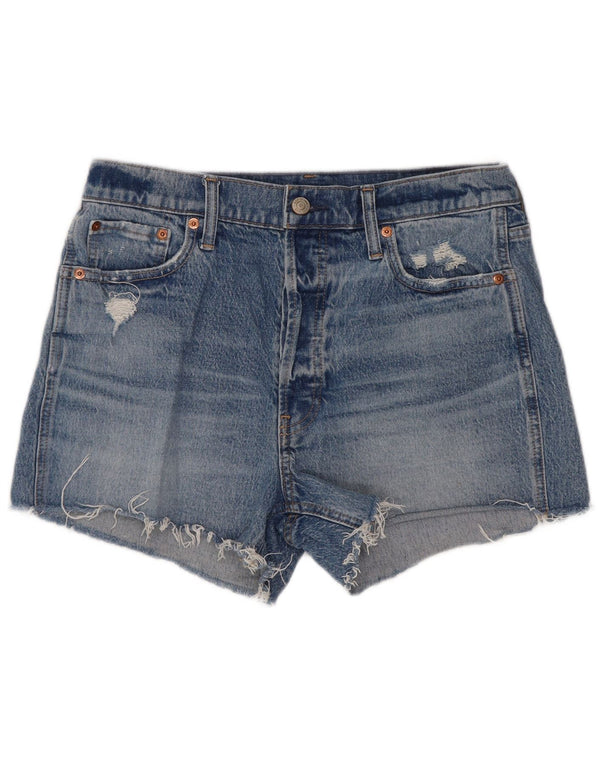 Shorts De Mezclilla Desgastados W30 De Algodón Azul Medio Para Mujer Gap