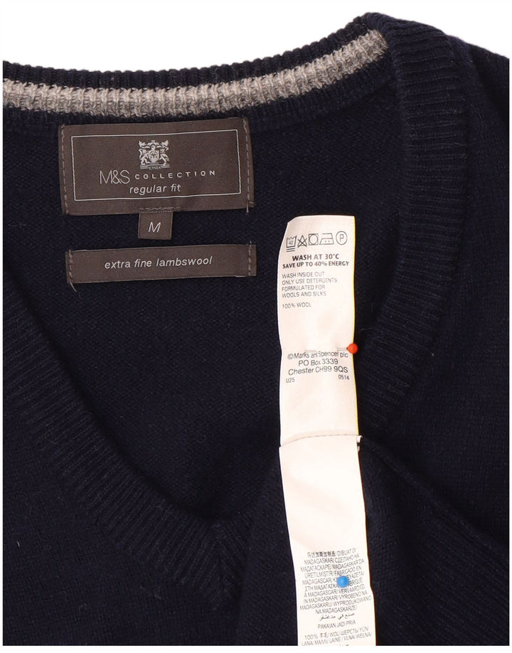 Marks & Spencer Camiseta sin mangas de ajuste regular para hombre Lana azul marino mediana