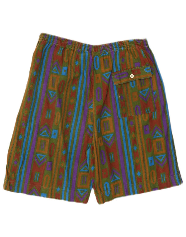 Vintage hombres natación pantalones cortos grande W34 multicolor geométrico algodón playa