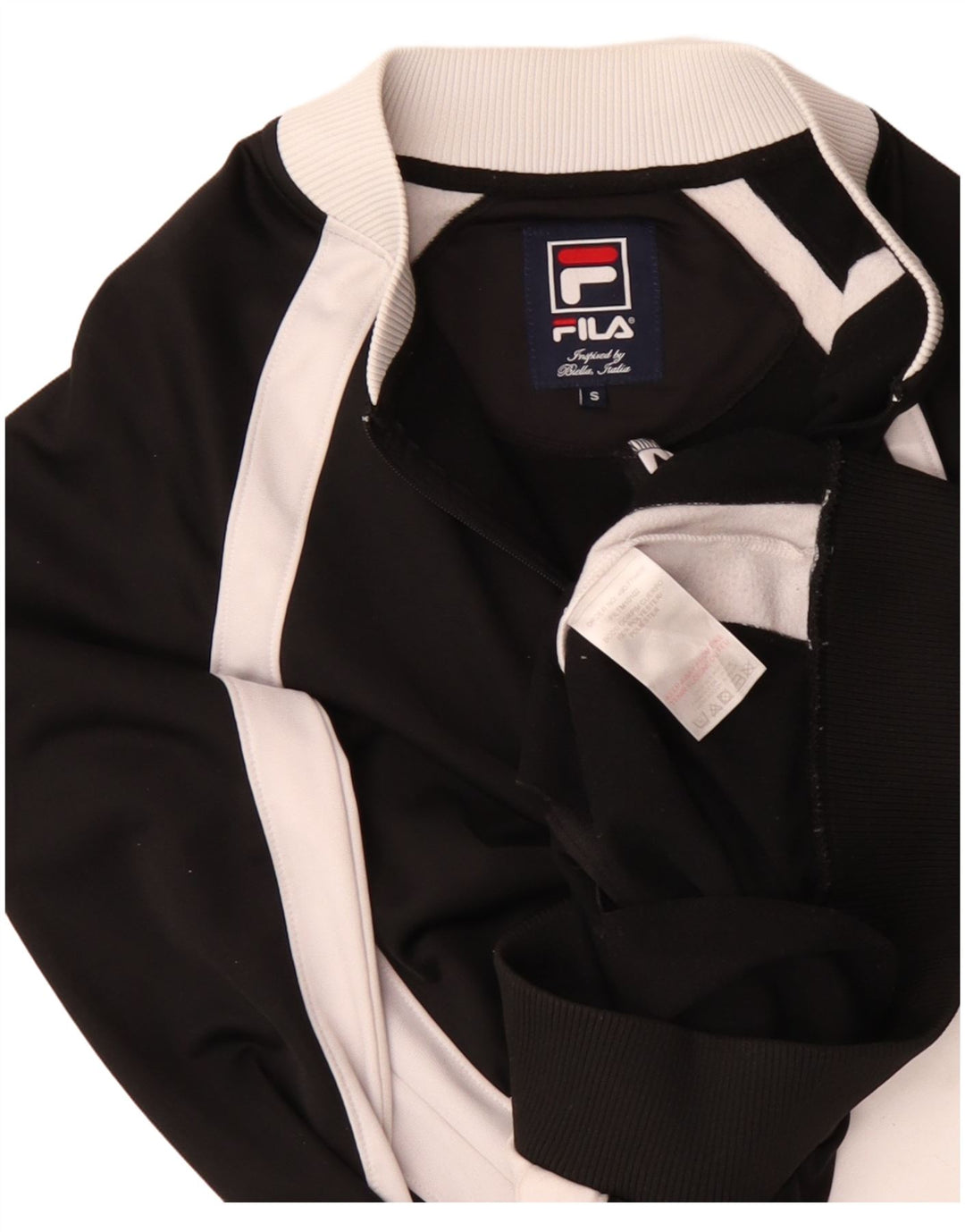 Fila Hombre Chándal Top Chaqueta Pequeña Poliéster Color Block Negro