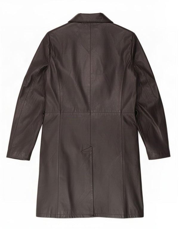 Abrigo de cuero vintage para mujer IT 50 XL Negro